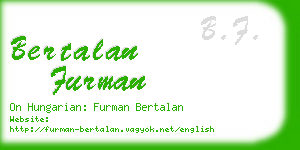 bertalan furman business card